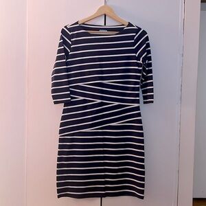 J. McLaughlin blue and white striped dress. Great condition.